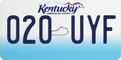KY license plate 020UYF