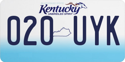 KY license plate 020UYK