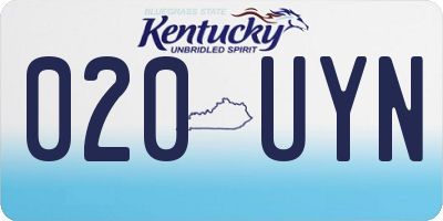 KY license plate 020UYN