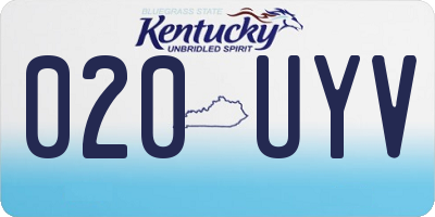 KY license plate 020UYV