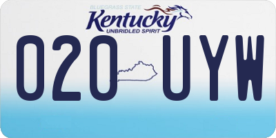 KY license plate 020UYW