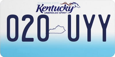 KY license plate 020UYY