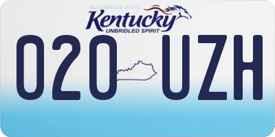 KY license plate 020UZH