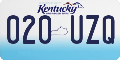 KY license plate 020UZQ