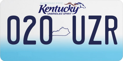 KY license plate 020UZR