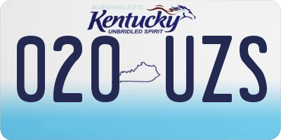 KY license plate 020UZS