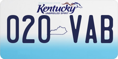 KY license plate 020VAB