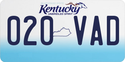 KY license plate 020VAD