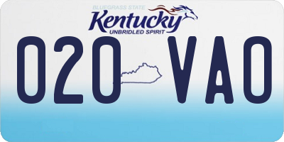 KY license plate 020VAO