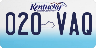 KY license plate 020VAQ