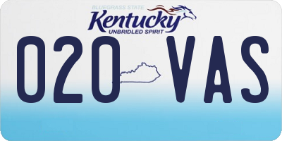 KY license plate 020VAS