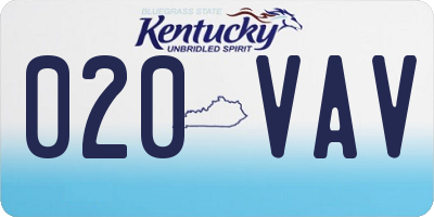 KY license plate 020VAV