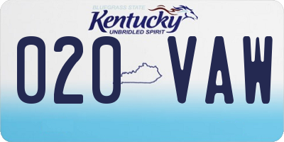 KY license plate 020VAW