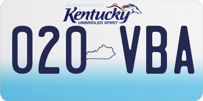 KY license plate 020VBA