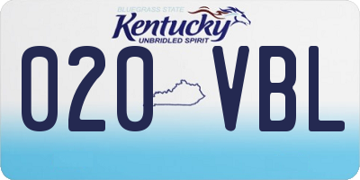 KY license plate 020VBL