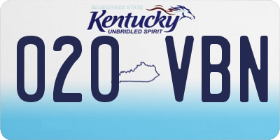 KY license plate 020VBN