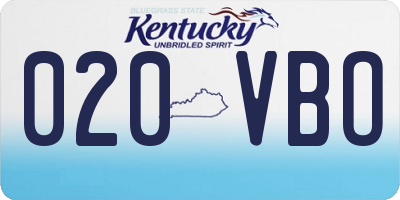 KY license plate 020VBO