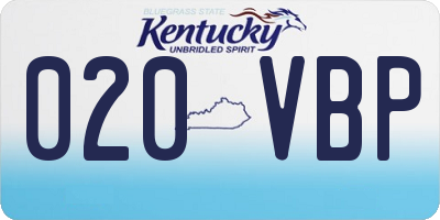 KY license plate 020VBP