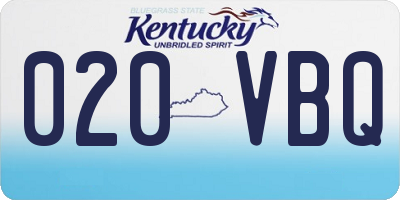KY license plate 020VBQ