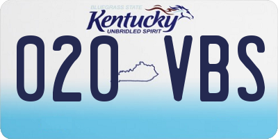 KY license plate 020VBS