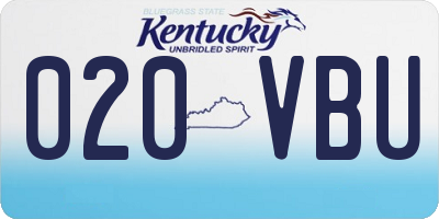 KY license plate 020VBU