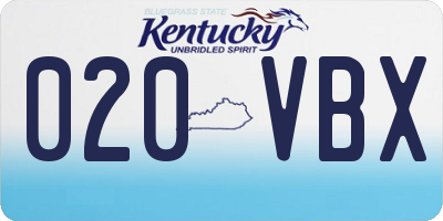 KY license plate 020VBX