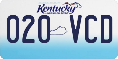 KY license plate 020VCD