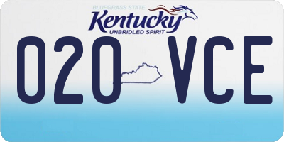 KY license plate 020VCE