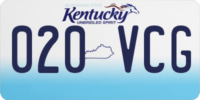 KY license plate 020VCG
