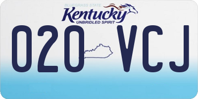 KY license plate 020VCJ