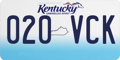 KY license plate 020VCK