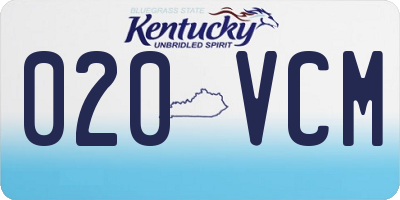 KY license plate 020VCM