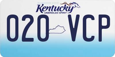 KY license plate 020VCP
