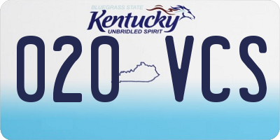 KY license plate 020VCS