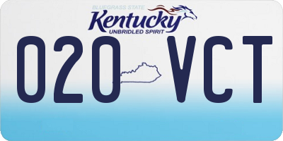 KY license plate 020VCT