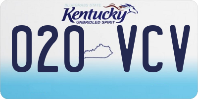KY license plate 020VCV