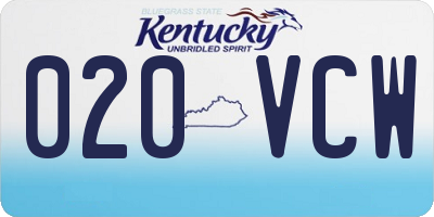 KY license plate 020VCW