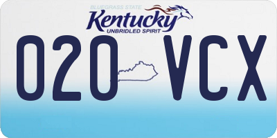 KY license plate 020VCX