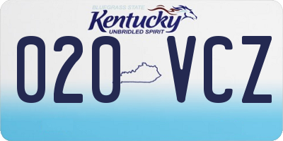 KY license plate 020VCZ