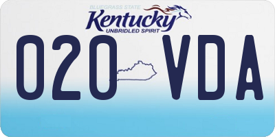 KY license plate 020VDA