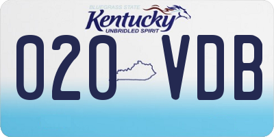 KY license plate 020VDB