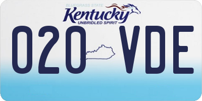 KY license plate 020VDE