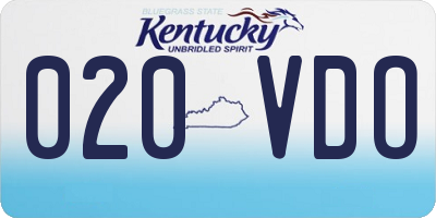 KY license plate 020VDO