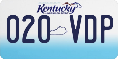 KY license plate 020VDP