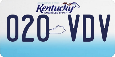 KY license plate 020VDV