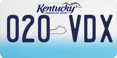 KY license plate 020VDX