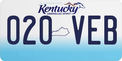 KY license plate 020VEB