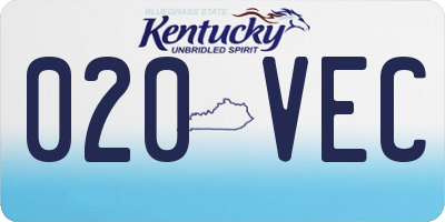KY license plate 020VEC