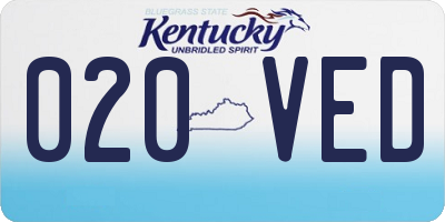 KY license plate 020VED