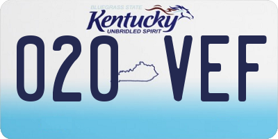 KY license plate 020VEF